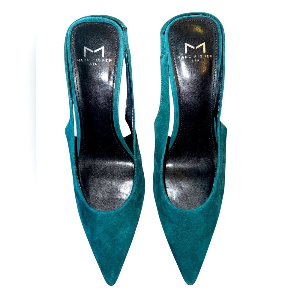 Marc Fisher Emerald Green Suede Heels Sleek Design💕 - Picture 1 of 6
